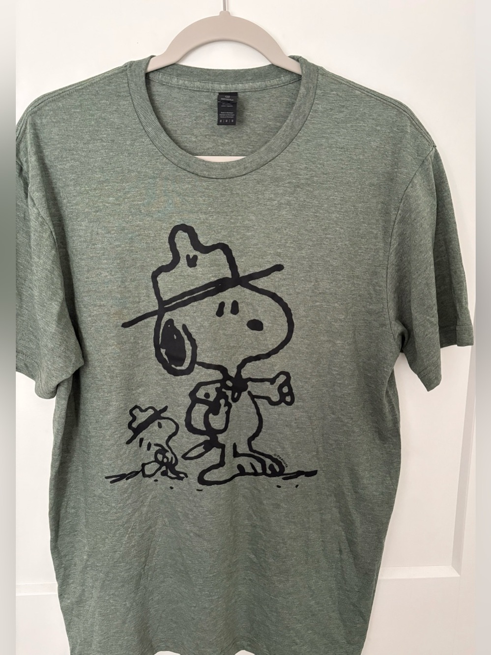 Gildan Heather Green Snoopy Graphic Tee